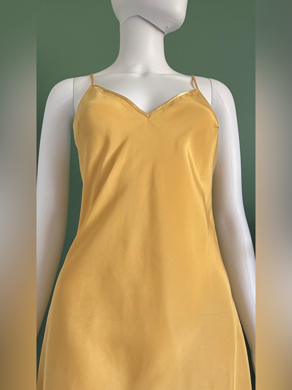 Laundry By Shelli Segal Golden Yellow Silk Slip Midi Dress - Picture 5 of 8